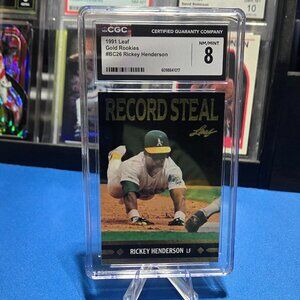 1991 Leaf Gold Rookies #BC26 Rickey Henderson (CGC 8)